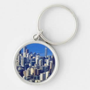Aerial view of Chicago Downtown with Lake Keychain