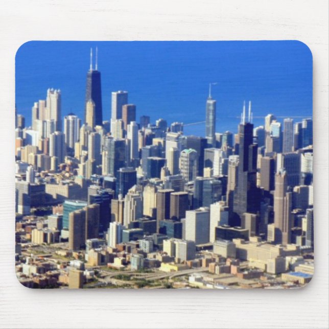 Aerial view of Chicago Downtown with Lake Mouse Pad (Front)