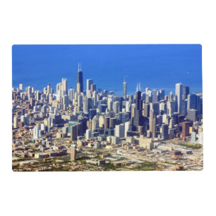 Aerial view of Chicago Downtown with Lake Placemat