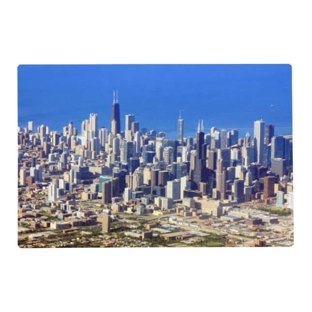 Aerial view of Chicago Downtown with Lake Placemat (Front)