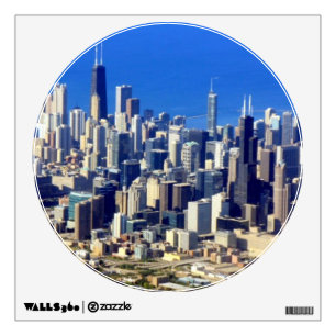 Aerial view of Chicago Downtown with Lake Wall Sticker