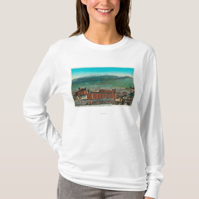 Aerial View of City and Highland Mountain T-Shirt (Front)