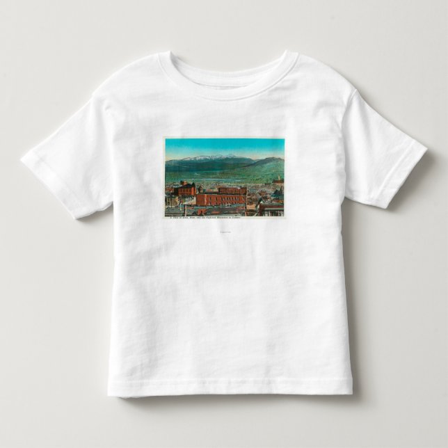 Aerial View of City and Highland Mountain Toddler T-shirt (Front)
