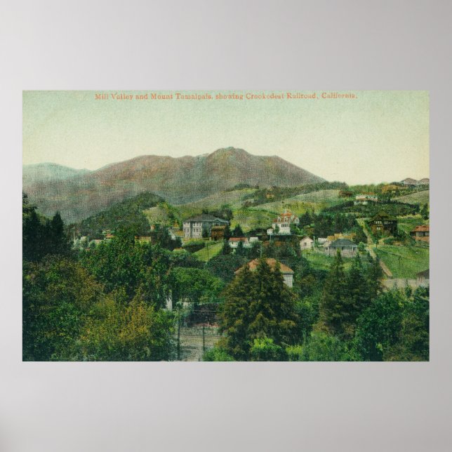 Aerial View of City, Mt Tamalpais Poster (Front)
