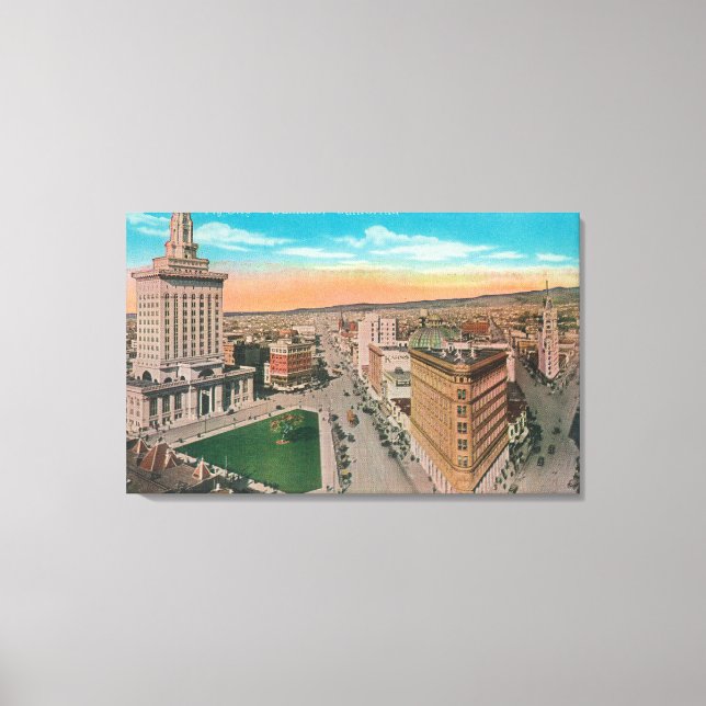 Aerial View of CityOakland, CA Canvas Print (Front)