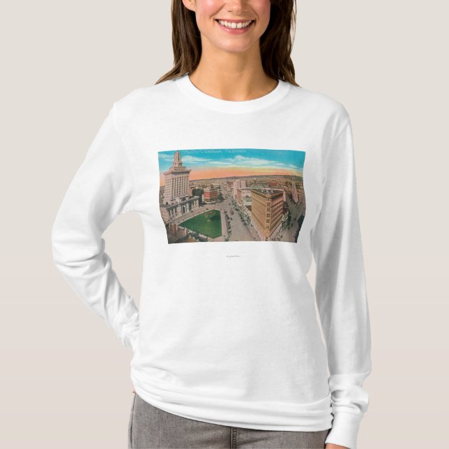 Aerial View of CityOakland, CA T-Shirt (Front)
