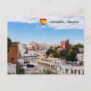 Aerial view of Ciutadella port and city - Menorca Postcard
