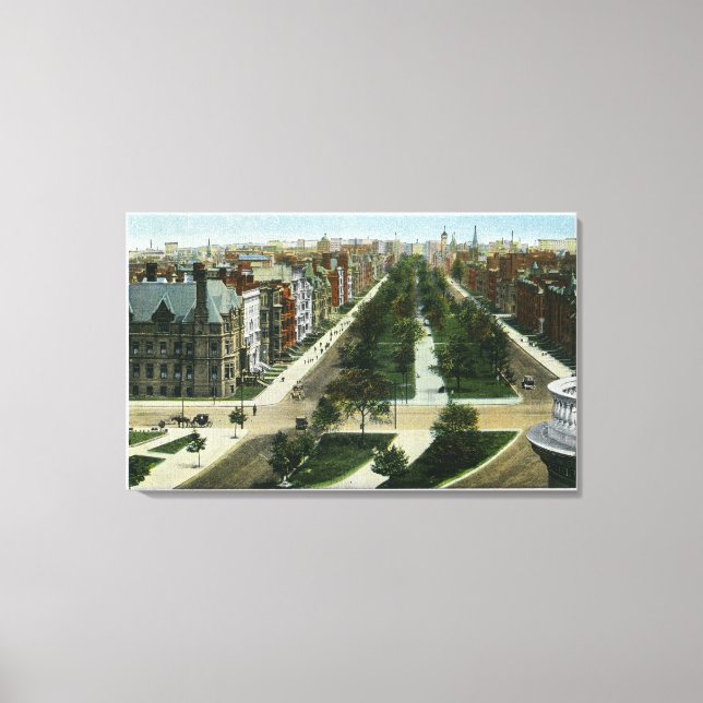 Aerial View of Commonwealth Avenue Canvas Print (Front)