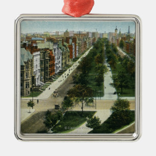 Aerial View of Commonwealth Avenue Metal Ornament