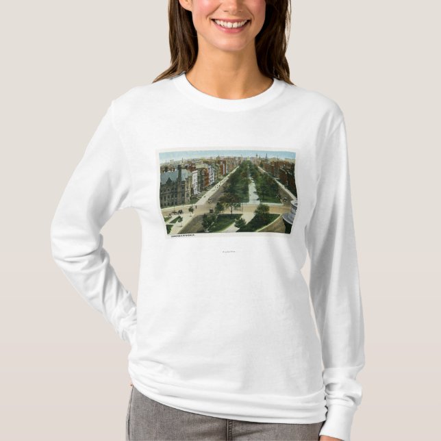 Aerial View of Commonwealth Avenue T-Shirt (Front)