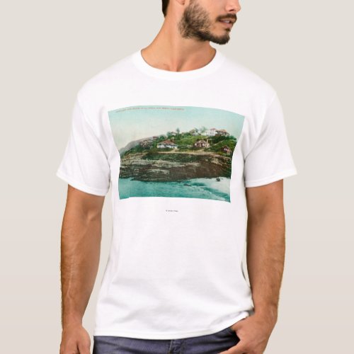 Aerial View of Cottages and Beach at la Jolla T_Shirt