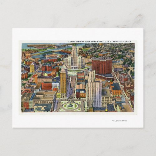 Aerial View of Downtown and the Civic Center Postcard