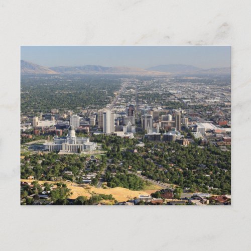 Aerial view of downtown Salt Lake City Utah Postcard