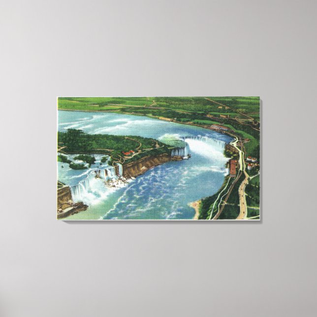 Aerial View of Entire Niagara Falls 2 Canvas Print (Front)
