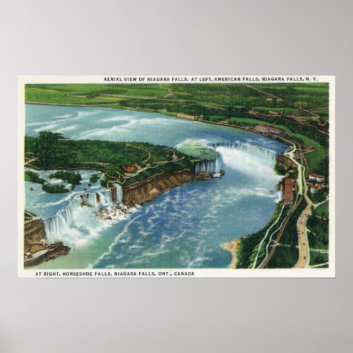 Aerial View of Entire Niagara Falls 2 Poster