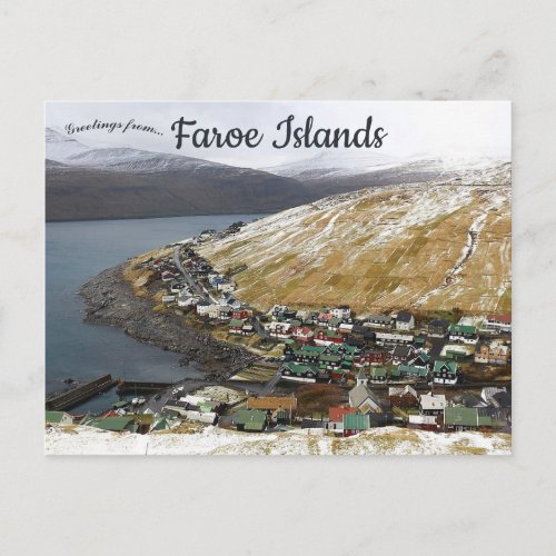 Aerial View of Faroe Islands Postcard