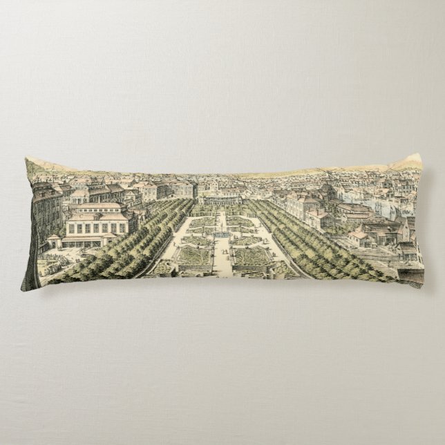 Aerial View of Formal Garden by Eric Dahlbergh Body Pillow (Front)