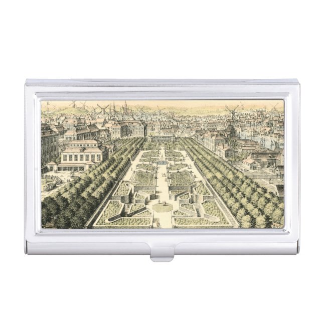 Aerial View of Formal Garden by Eric Dahlbergh Business Card Case (Front)