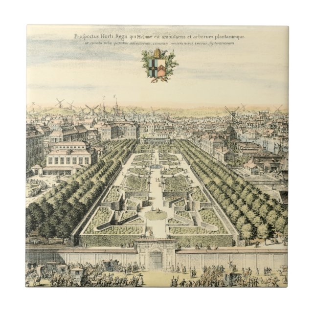 Aerial View of Formal Garden by Eric Dahlbergh Ceramic Tile (Front)