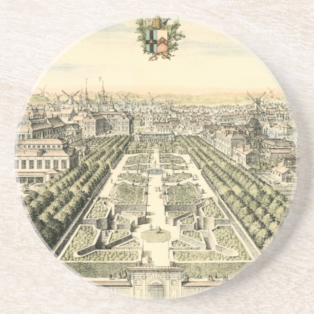 Aerial View of Formal Garden by Eric Dahlbergh Drink Coaster (Front)
