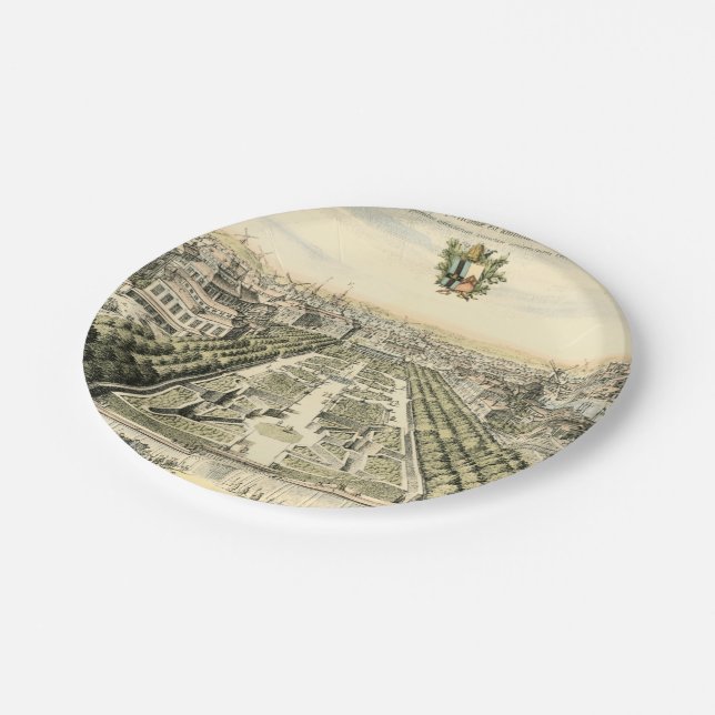 Aerial View of Formal Garden by Eric Dahlbergh Paper Plates (Angled)
