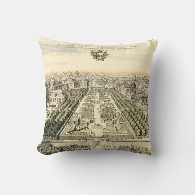 Aerial View of Formal Garden by Eric Dahlbergh Throw Pillow (Front)