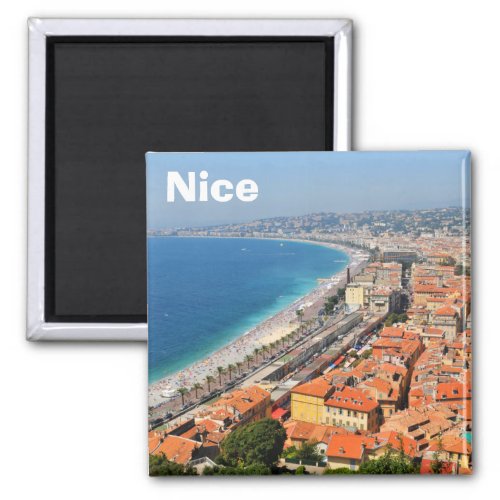 Aerial view of French Riviera in Nice France Magnet