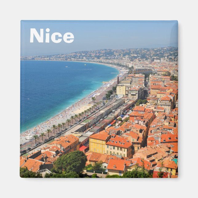 Aerial view of French Riviera in Nice, France Magnet (Front)