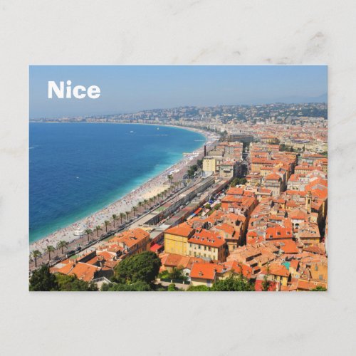 Aerial view of French Riviera in Nice France Postcard