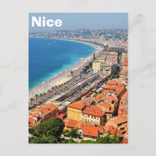 Aerial view of French Riviera in Nice France Postcard
