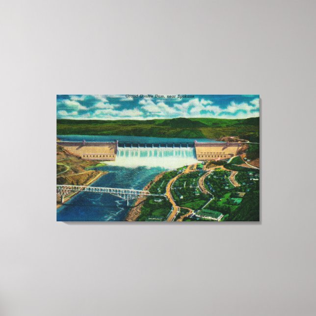 Aerial View of Grand Coulee Dam Canvas Print (Front)
