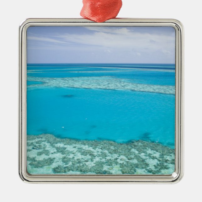 Aerial view of Great Barrier Reef by Metal Ornament (Front)