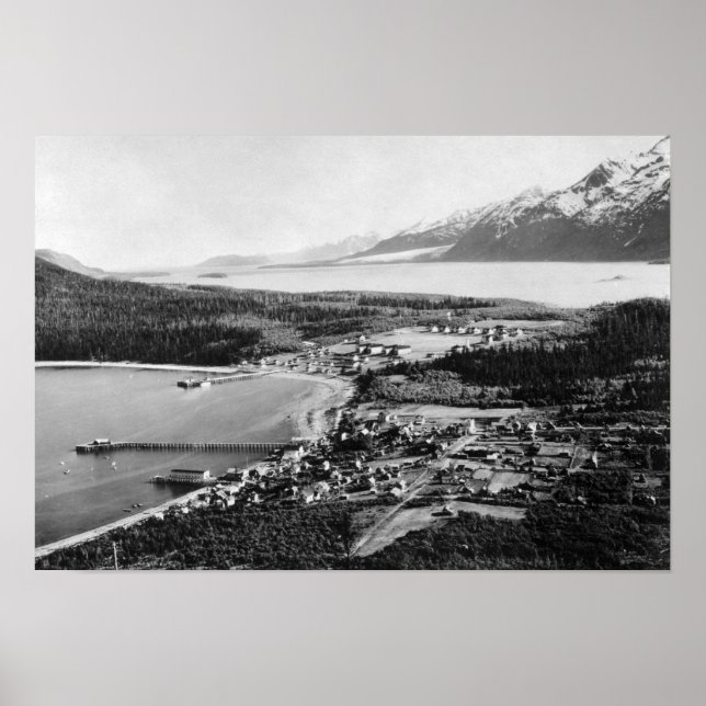Aerial view of Haines, Alaska location of Poster (Front)