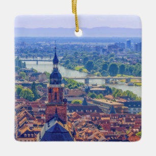 Aerial view of Heidelberg, Germany Ceramic Ornament