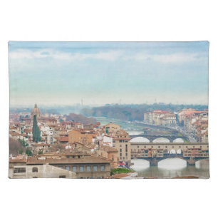 Aerial View of Historic Center of Florence Italy Cloth Placemat