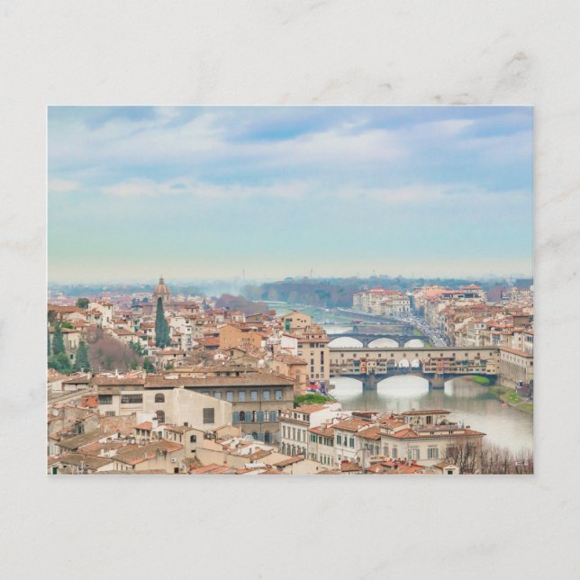 Aerial View of Historic Center of Florence Italy Postcard (Front)