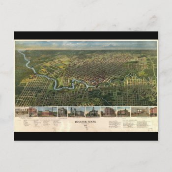 Aerial View Of Houston  Texas (1891) Postcard by TheArts at Zazzle