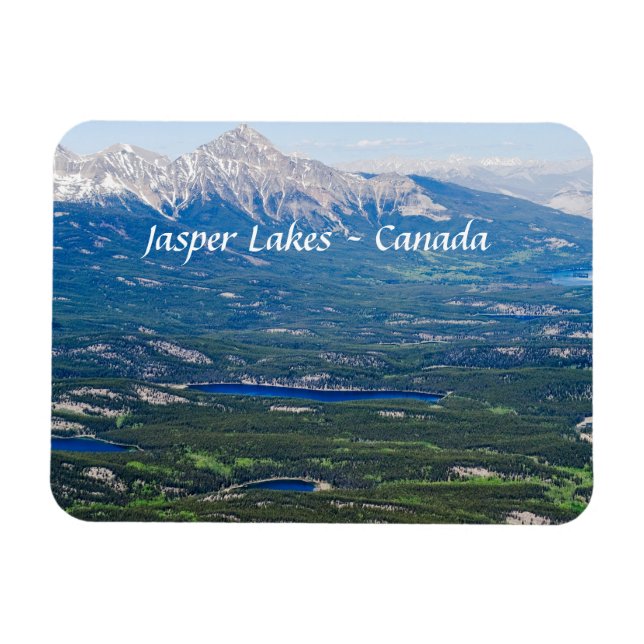 Aerial view of Jasper lakes - Canada Magnet (Horizontal)