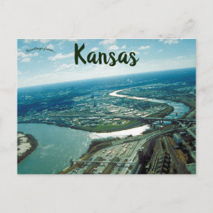 Aerial View of Kansas City Kansas Postcard