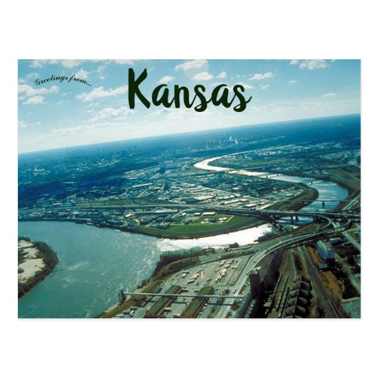 Aerial View of Kansas City Kansas Postcard