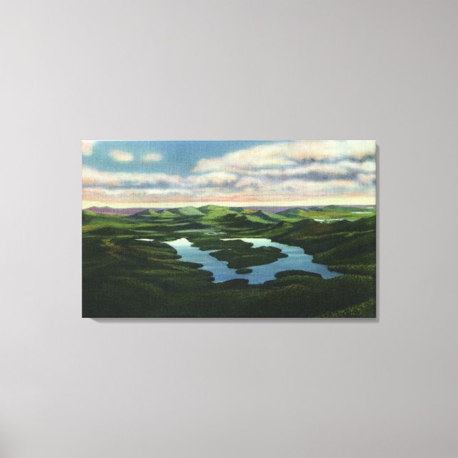 Aerial View of Lake Placid Canvas Print (Front)