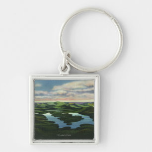 Aerial View of Lake Placid Keychain