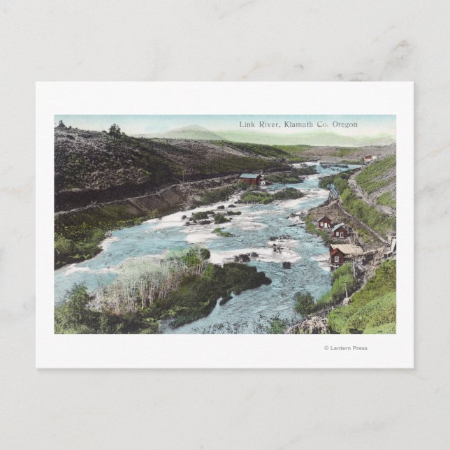 Aerial View of Link RiverKlamath County, OR Postcard (Front)