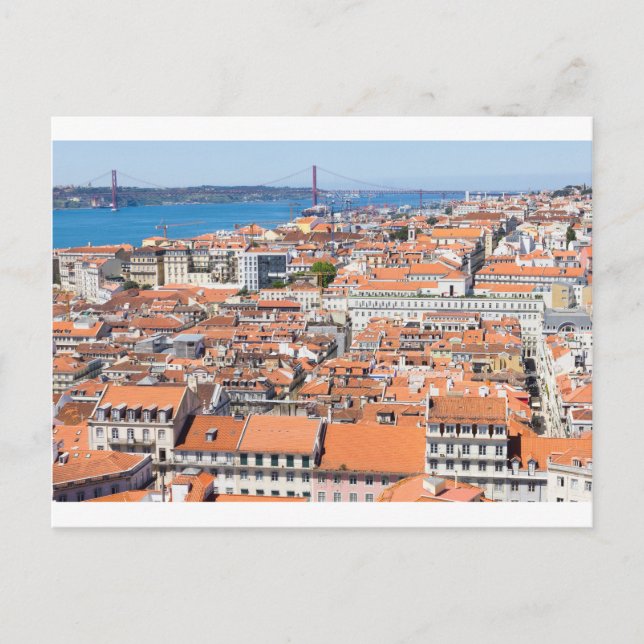 Aerial view of Lisbon, Portugal Postcard (Front)