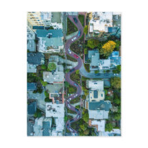 AERIAL VIEW OF LOMBARD STREET, SAN FRANCISCO, USA