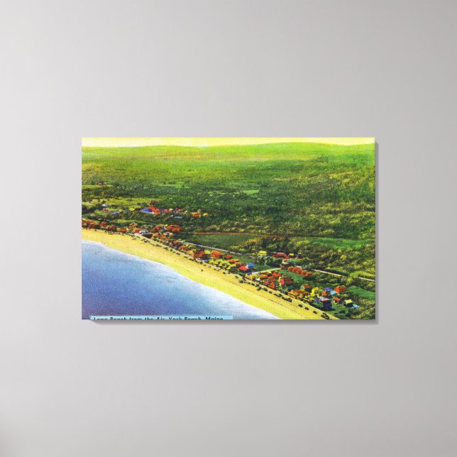 Aerial View of Long Beach at York Beach Canvas Print (Front)