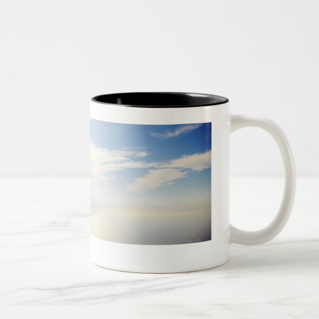 Aerial view of Long Beach, California Two-Tone Coffee Mug (Right)