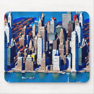 Aerial View of Manhattan Pattern Mouse Pad
