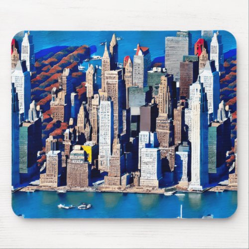 Aerial View of Manhattan Pattern  Mouse Pad