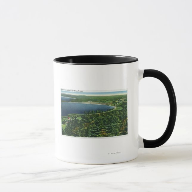 Aerial View of Massabesic Lake near City Mug (Right)